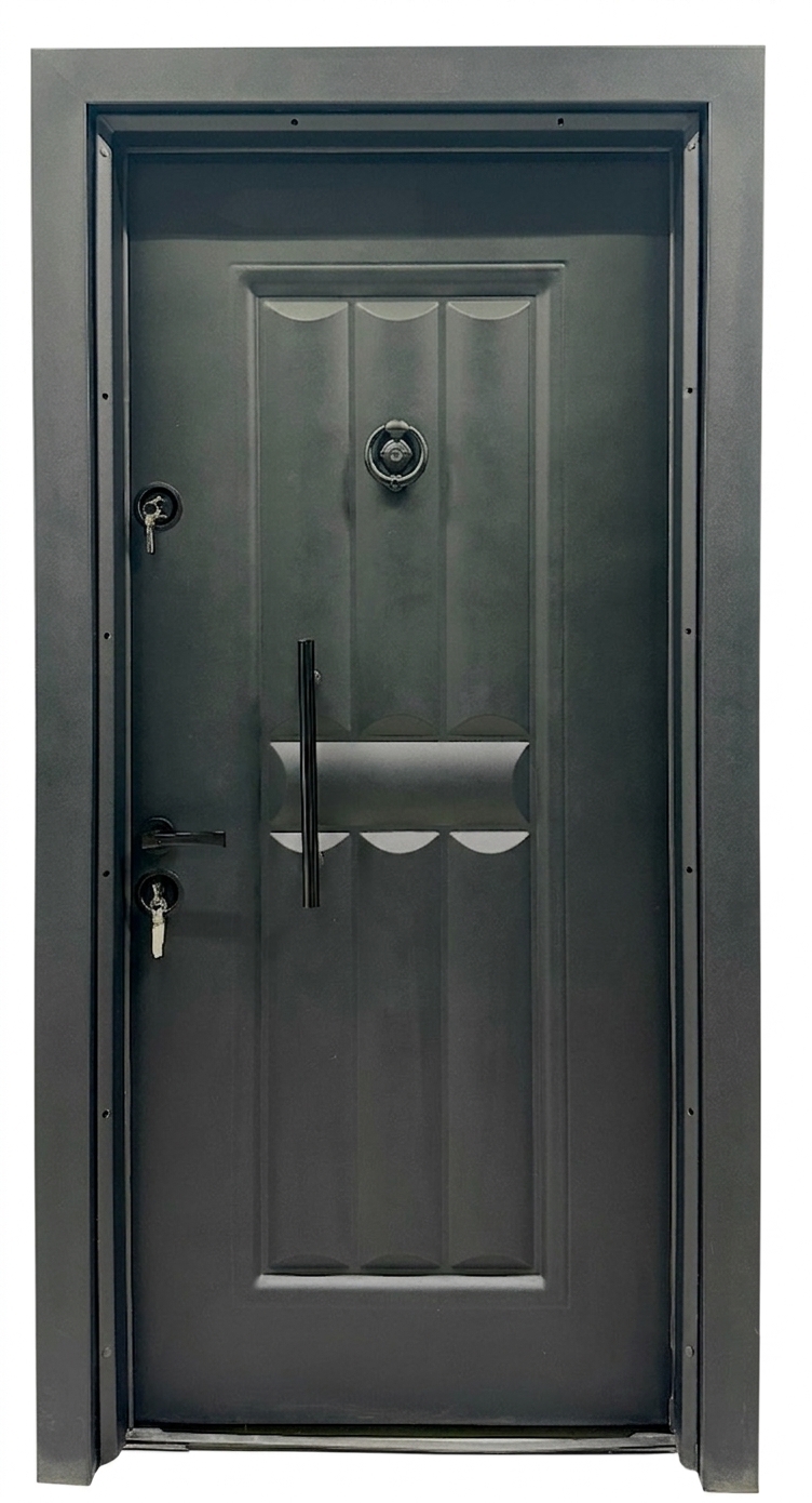 STEEL DOOR M-106 90*200 RIGHT BLACK