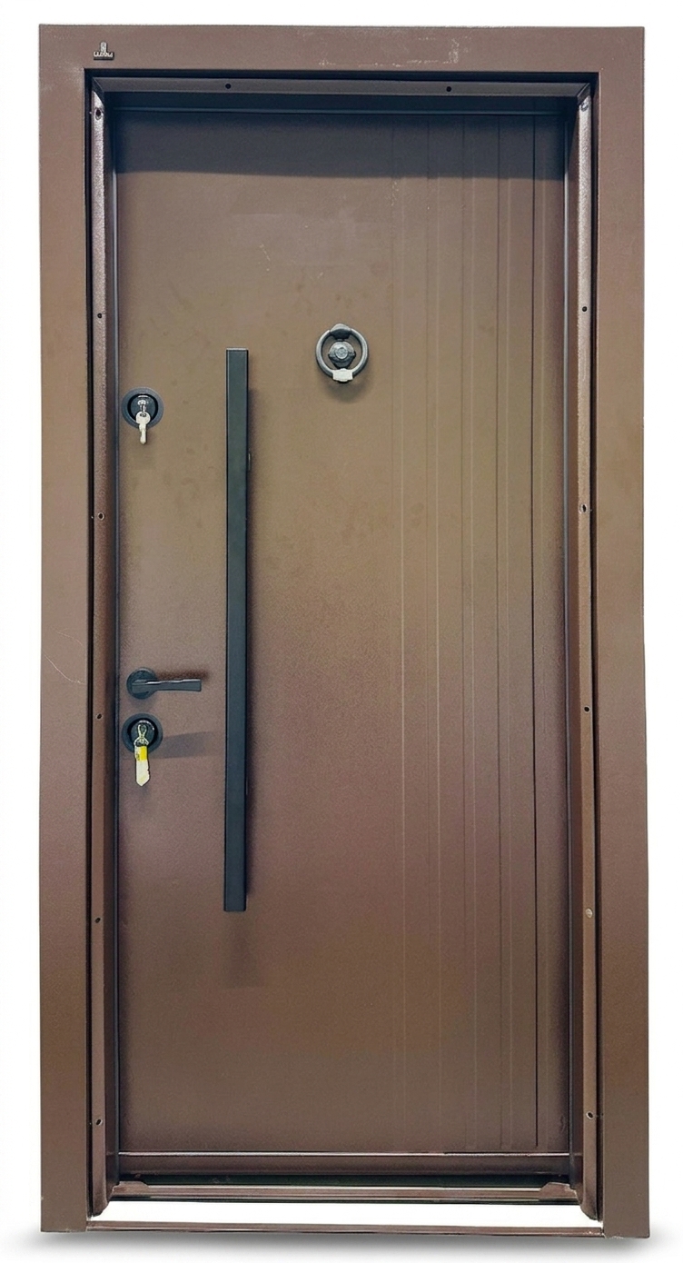 STEEL DOOR M-113 90*200CM RIGHT DARK BROWN